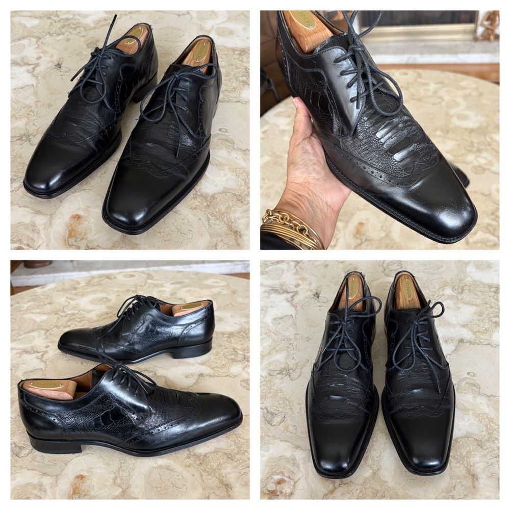 Mezlan Custom Fernie Lizard Exotic Leather Luxury Derby Shoes Made in Spain